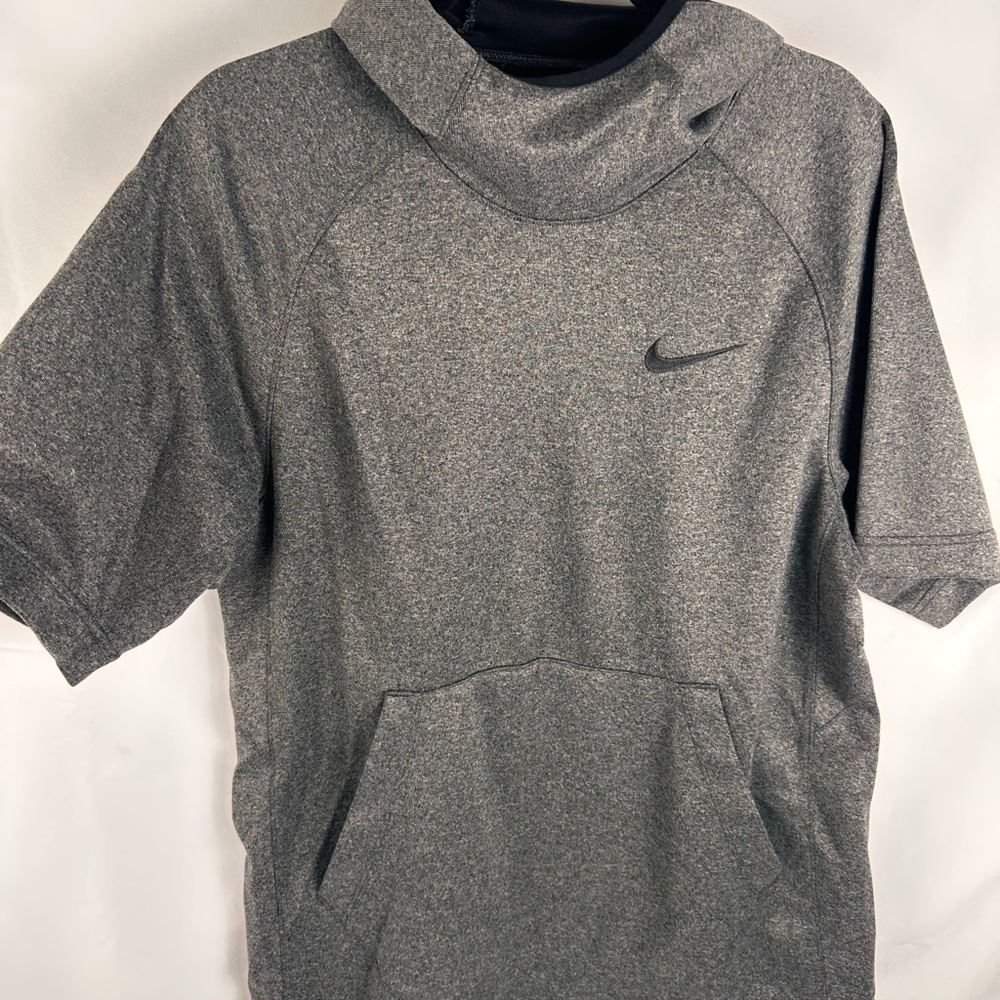 Nike Heather Gray Short Sleeve Hoodie